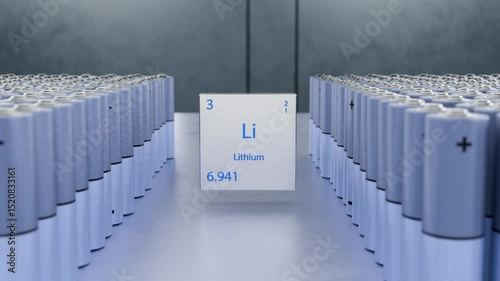 Production of lithium-ion batteries. Production of lithium-ion batteries. Electric transport industry. Energy. Chemical element. Lithium. Plant. Charging station. Rare earth metals.