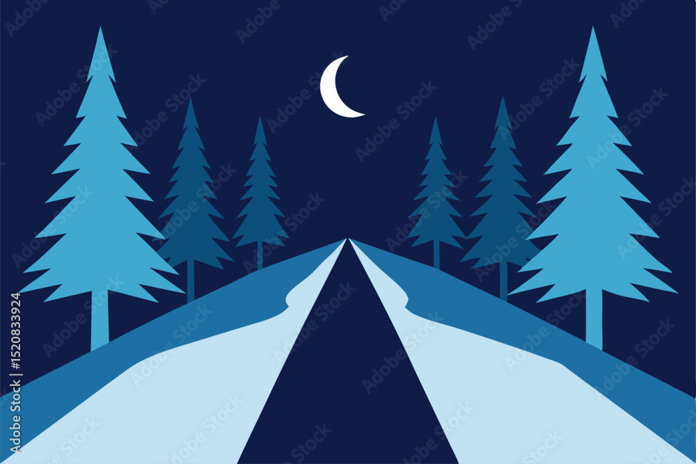 Obraz premium winter forest vector illustration