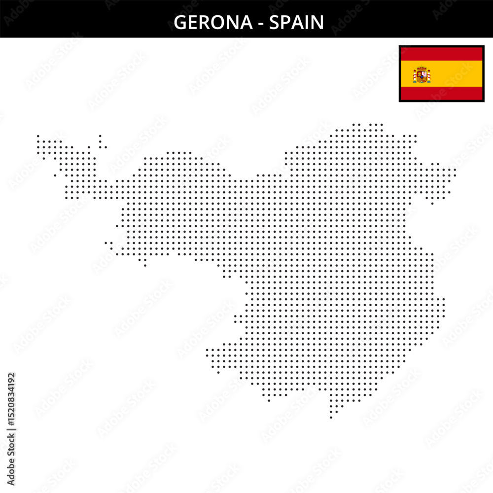 Obraz premium Small dots map of gerona in Spain