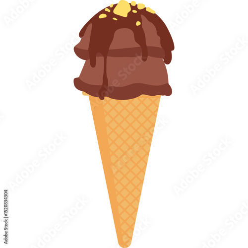 Cone Ice Cream Illustration