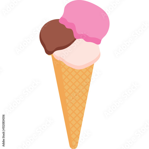 Cone Ice Cream Illustration