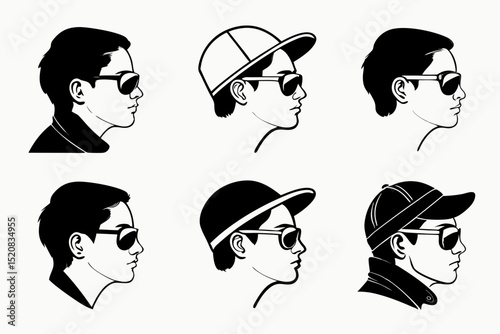 set of women faces