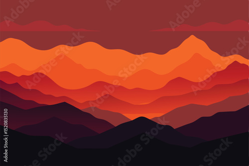 sunset in mountains