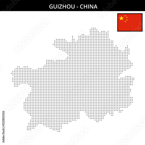 Small dots map of guizhou in China
