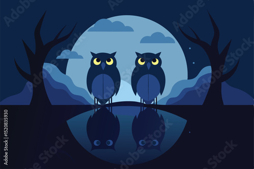 halloween background with owl