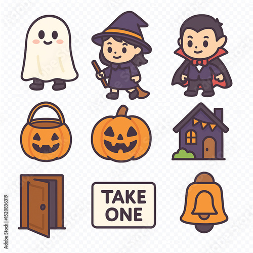 set of halloween elements