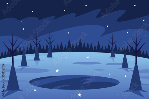 night landscape with moon background 