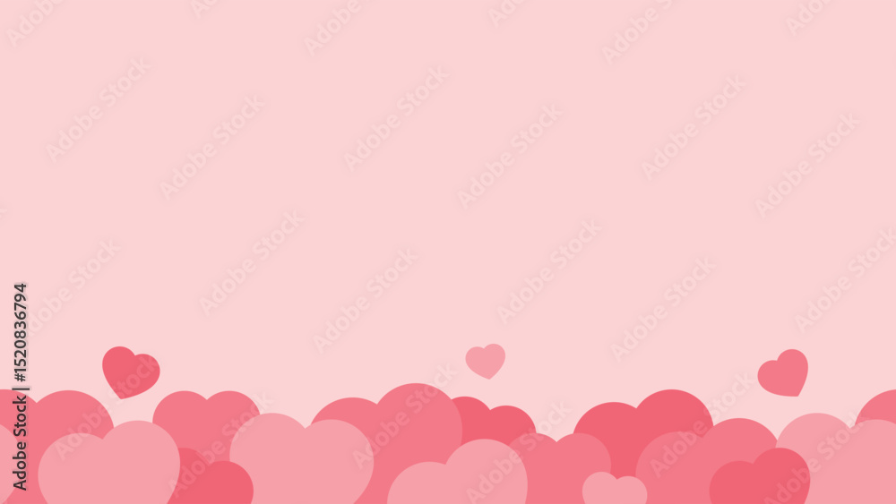 Cute pink heart bottom border seamless pattern background. Perfect for Valentine's day. Cute pink heart bottom border seamless pattern background. Perfect for Valentine's day.