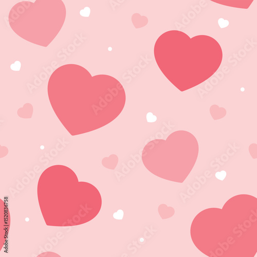 Cute pink heart seamless pattern background. Perfect for Valentine's day.

