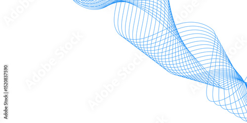 Abstract blue background with a glowing abstract waves. Abstract wave element for design. Digital frequency track equalizer, Futuristic background design. Long exposure, Light painting photography.