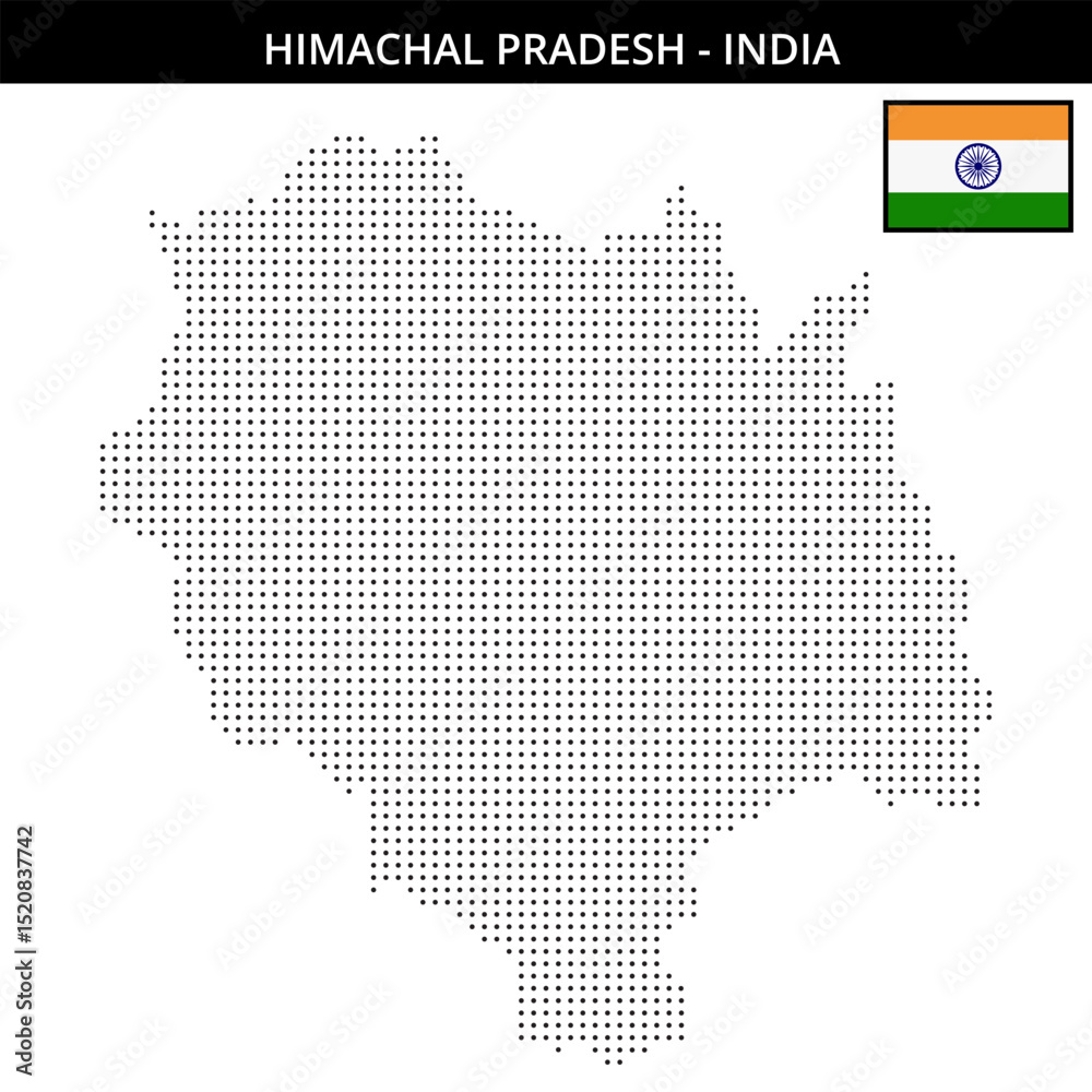 Fototapeta premium Small dots map of himachal-pradesh in India