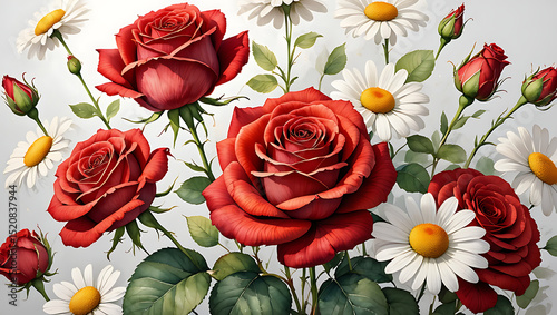 A beautiful bouquet of red roses, perfect for expressing love and romance on any special day photo