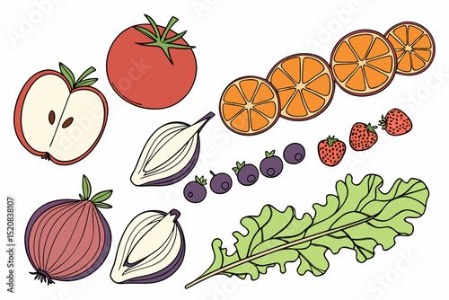 set of vegetables
