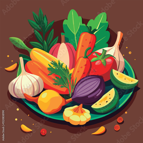 Colorful veggie platter bursting with fresh produce.