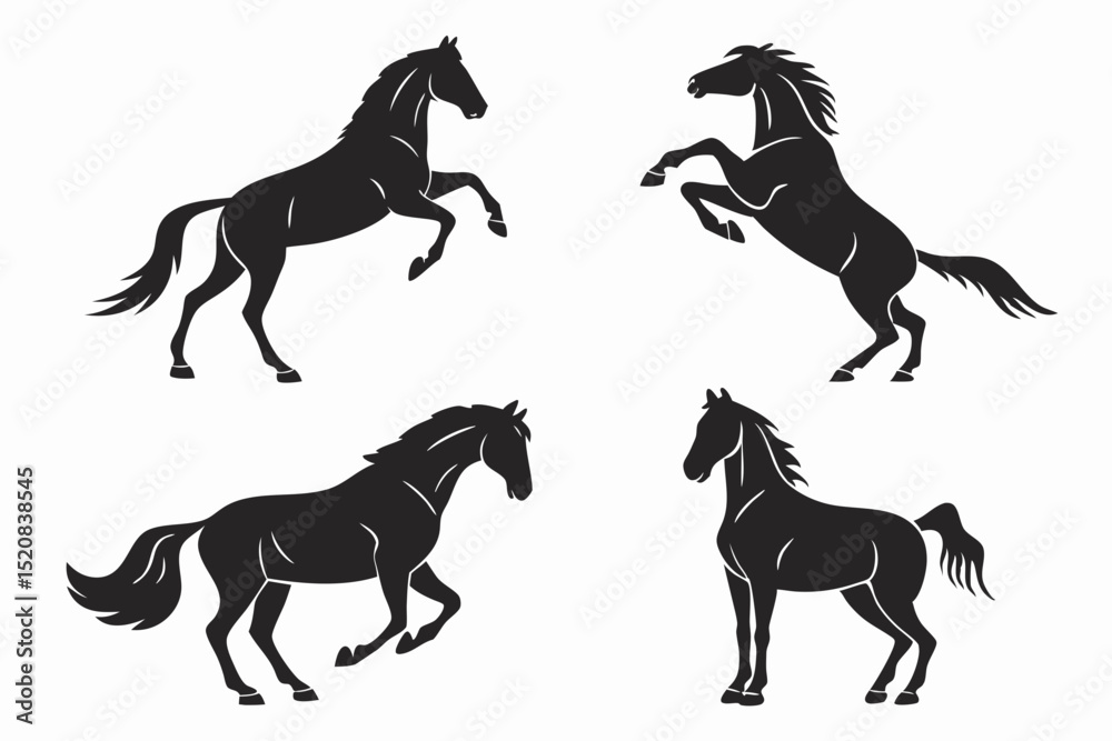 Fototapeta premium black horse silhouettes