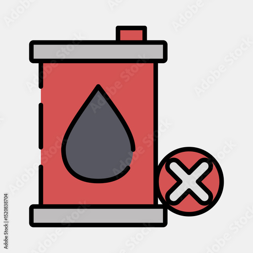 Icon no fossil fuel. Renewable energy elements. Icon in filled line style.