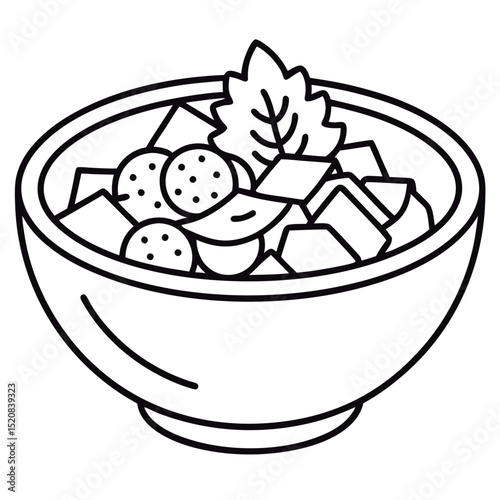 Healthy bowl of mixed fruits and veggies.