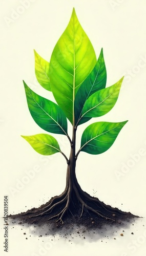 A stylized graphic depicting a seed sprouting into a thriving tree, symbolizing growth, transformation, and the journey of a business from inception to success , leadership, business, industry