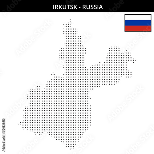 Small dots map of Irkutsk in Russia