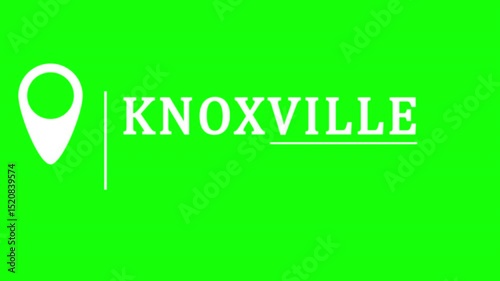 Knoxville, Tennessee, USA. GPS navigation location icon. Transit point or destination along a route. City on a map.