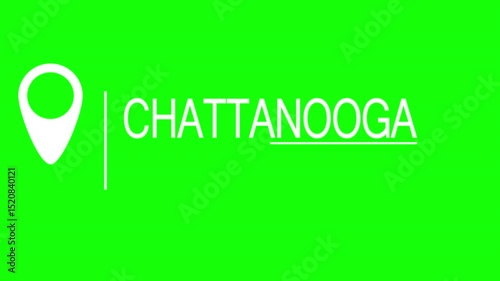Chattanooga, Tennessee, USA. GPS navigation location icon. Transit point or destination along a route. City on a map.