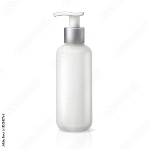 Realistic vector cosmetic pump bottle mockup for skincare