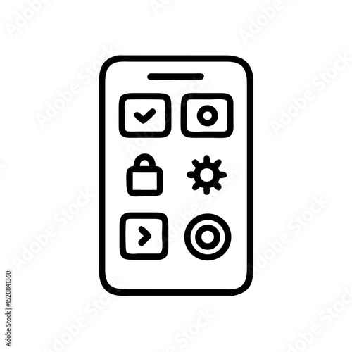 Icons for Mobile Vector Set with Clean Modern UI Symbols