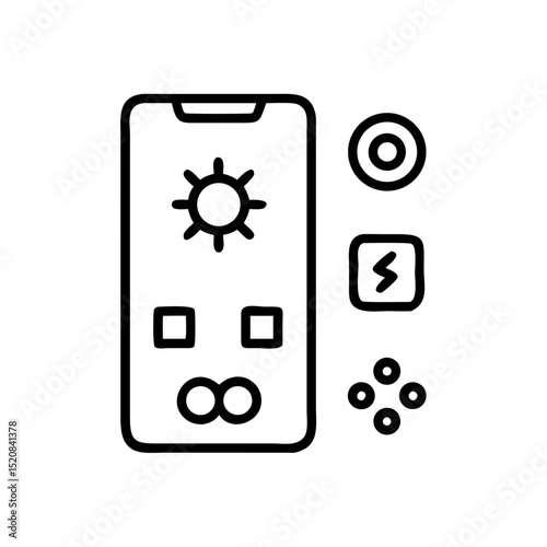 Icons for Mobile Vector Set with Clean Modern UI Symbols
