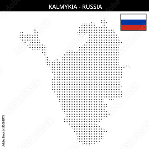 Small dots map of kalmykia in Russia