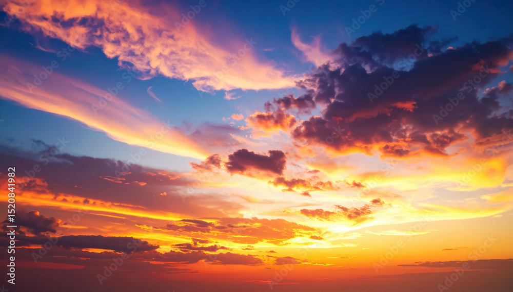 Fototapeta premium Background of colorful sky concept Dramatic sunset with twilight color sky and clouds