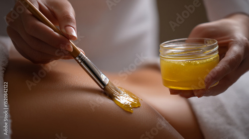 Professional Sugar Wax Hair Removal: Relaxing Spa Beauty Treatment for Smooth Skin and Wellness photo