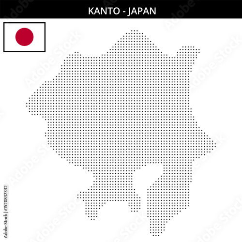 Fotografija Small dots map of Kanto in Japan