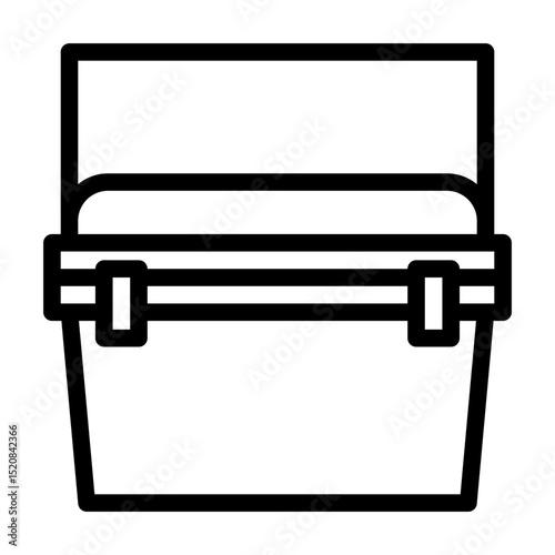 Cooler Box Icon in Outline Style. Line Art