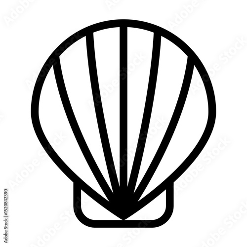 Sea Shell Icon in Outline Style. Line Art