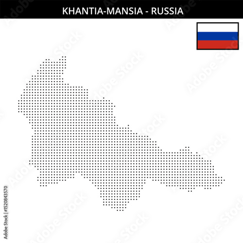 Small dots map of Khantia-Mansia in Russia