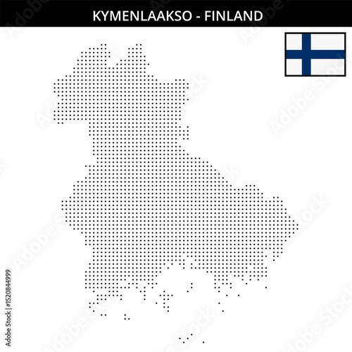 Small dots map of kymenlaakso in Finland