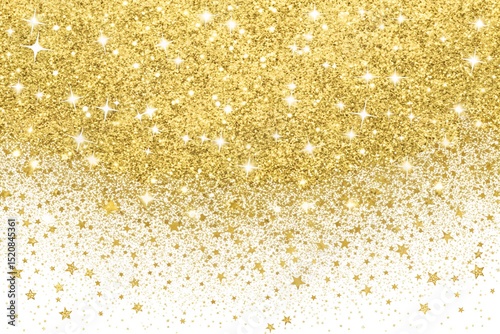 Golden Glitter and Stars Background, Festive Sparkle Texture