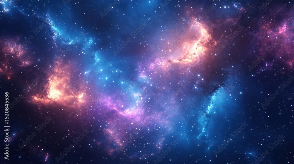 Fototapeta premium Explore the Starry Universe: Bright Colors of Cosmic Wonders and Celestial Beauty