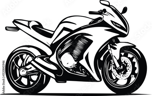 Sport Motorcycle Illustration Fast Bike Racing Vehicle Art

