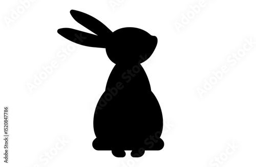 ウサギのシルエットシンプルアイコンベクターイラスト 兎 うさぎ