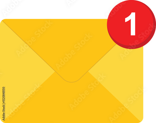 Mail notification icon design. Massage notification icon.