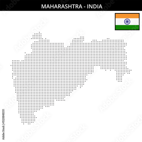 Small dots map of maharashtra in India