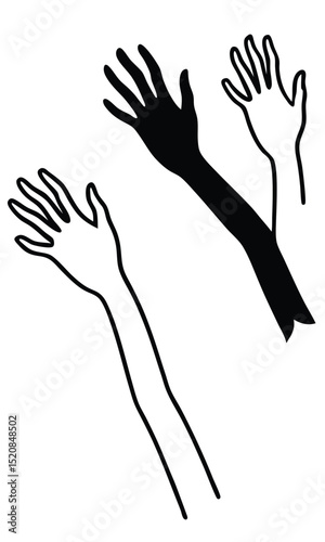Hands reaching out silhouette, expressing a feeling of hope and positivity