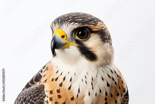 Majestic falcon captured in close-up with striking features and vibrant colors