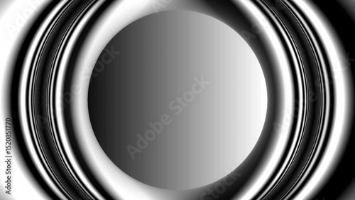 Concentric Monochrome Waves: Metallic Optical Illusion