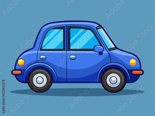blue car on white background