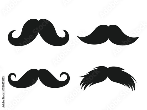 Funny Moustache Collection: Retro Facial Hair Styles for Humor, Party, and Masquerade

