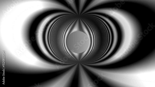 Hypnotic Monochrome Orb: Fractal Distortion