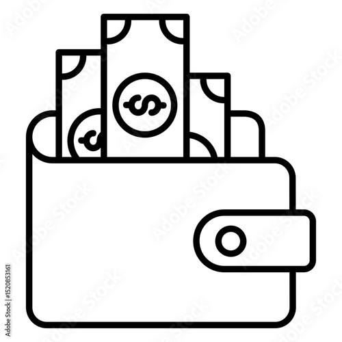 Money Wallet Outline Icon