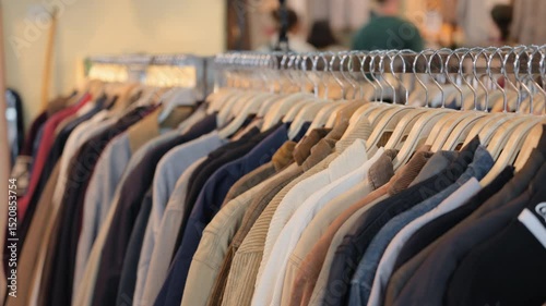 Asia flea market bazaar zero waste eco go green second hand sale store thrift old used vintage fabric retro style city small retail shop. No people shot heap of leather shoe rack shelf.